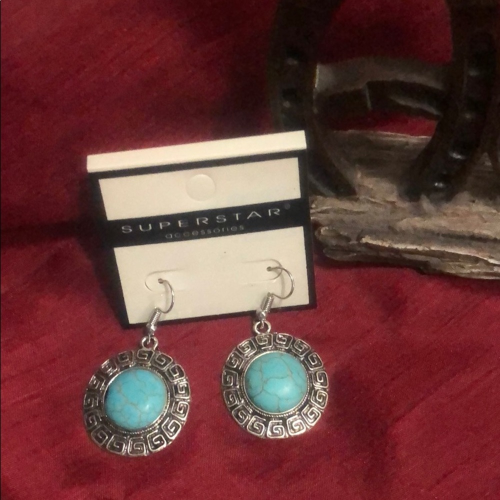 Turquoise and silver earrings